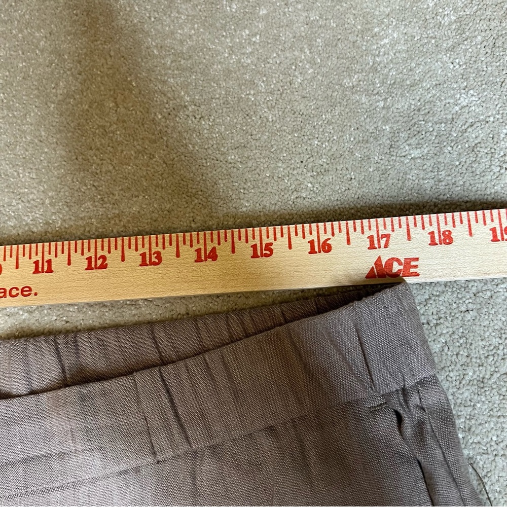 j jill brown linen blend lightweight straight leg stretch pull on pants women 1X - Picture 7 of 11
